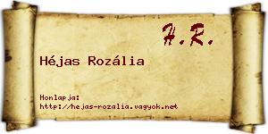 Héjas Rozália névjegykártya